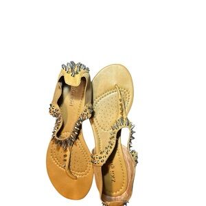 ZIGI girl Tan Sandals with Metallic Accents